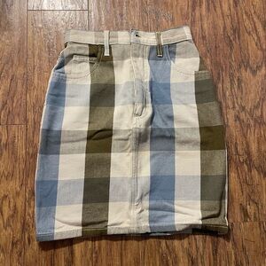 90s vintage Guess Blue and Green Plaid Pencil Skirt